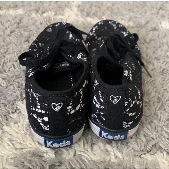 taylor swift x keds collab collaboration black white lace sneakers shoes 8 ked - Picture 4 of 6